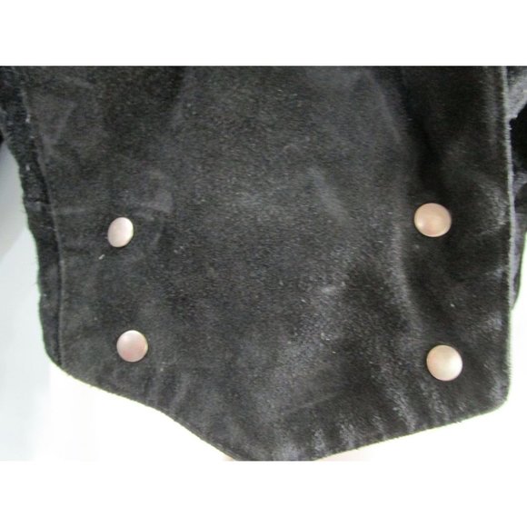 Suede Fringed Ostrich Print Leather Vintage Ladies M Jacket Broad Shoulder GUC - Picture 3 of 16